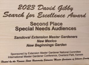 2023 David Gibby Search for Excellence Award for New Beginnings Garden